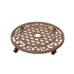Panacea Heavy Weight Cast Iron Pot Caddy - 43cm -Garden Shop 17 heavy w cast iron plant caddy 2