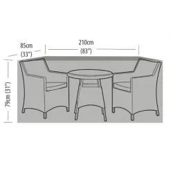 Garland 2-Seater Extra Large Bistro Set Cover – Black