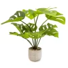 50cm Cheese Plant Artificial Plant In Grey Ceramic Pot