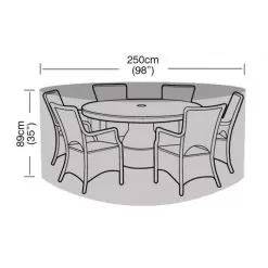 Garland 6–8-Seater Round Furniture Set Cover – Black