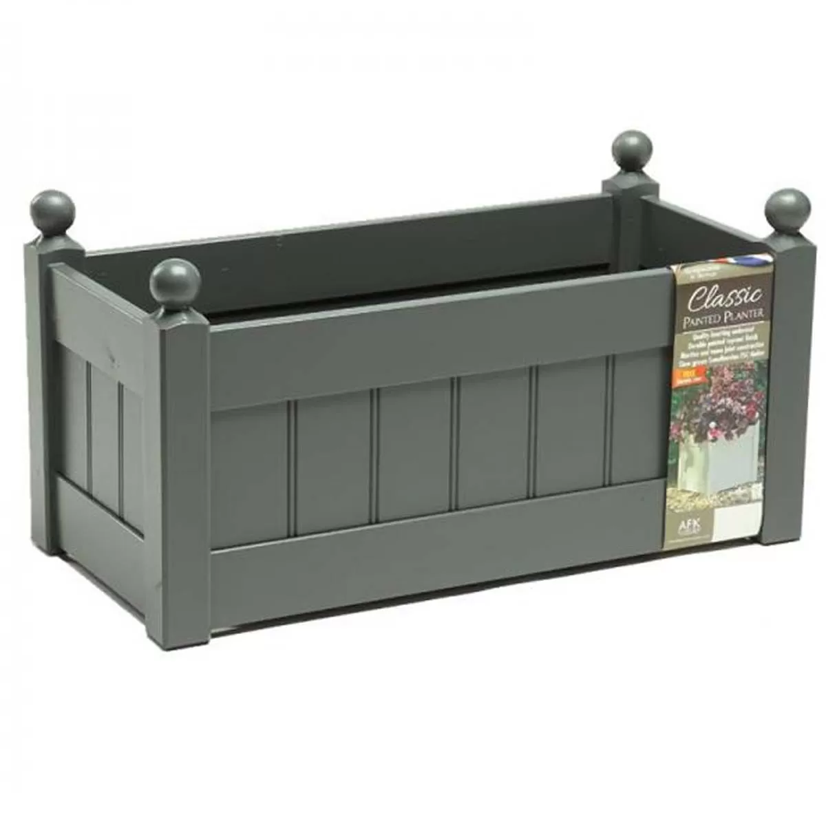 AFK Classic Wooden Trough, Charcoal - 26in 2 AFK Classic Wooden Trough, Charcoal - 26in - Image 2