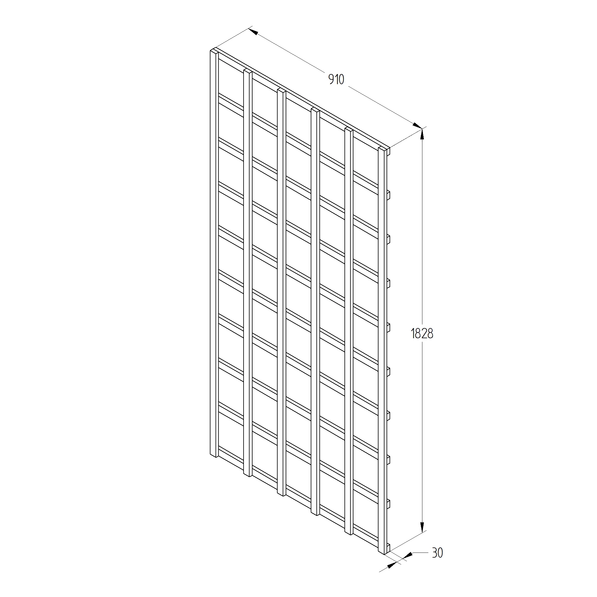 6ft Pine Trellis Panel, Pack Of 4 (W)91cm X (H)183cm 3 6ft Pine Trellis Panel, Pack Of 4 (W)91cm X (H)183cm - Image 3