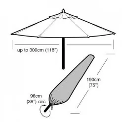 Garland Parasol Cover, Black - Large -Garden Shop 746062 parasol 1 1