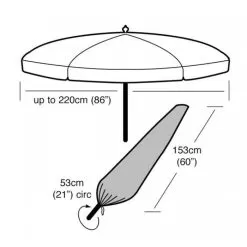 Garland Parasol Cover, Black - Small -Garden Shop 746063 parasol 1 1