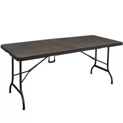 Blow Moulded Folding Wood Effect Table - 6ft -Garden Shop 759529 1