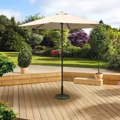 Pagoda Push Up Parasol, 2.5m - Beige