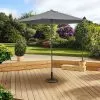 Pagoda Push Up Parasol, 2.5m - Grey
