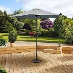 Pagoda Crank And Tilt Parasol, 2.5m - Grey