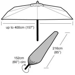 Garland Parasol Cover, Black - Extra Large -Garden Shop 794113 xl parasol 2 1