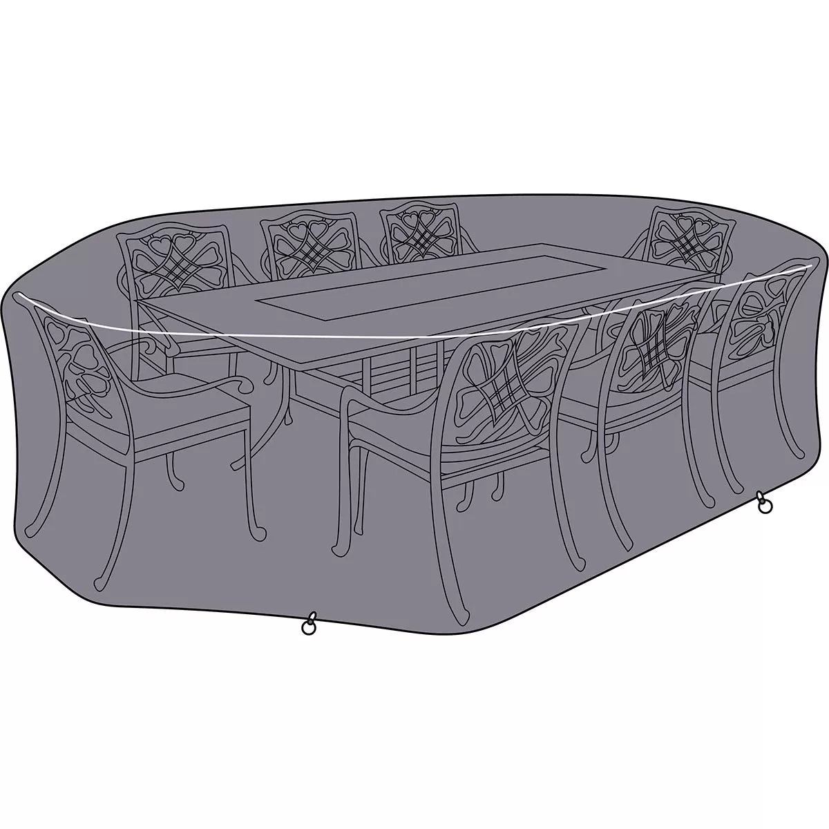 Hartman Amalfi 8 Seater Rectangular Dining Set Protective Cover 1 Hartman Amalfi 8 Seater Rectangular Dining Set Protective Cover