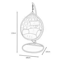 LG Outdoor Lyon Single Hanging Egg Chair -Garden Shop 810586