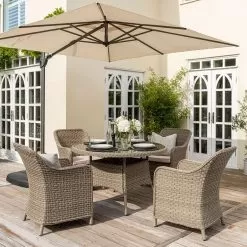 Kettler Charlbury 4 Seater Round Dining Set -Garden Shop 810658 1