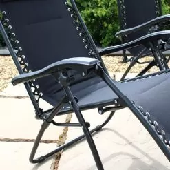 Wild Camping Padded Gravity Chair, Black - Set Of 2 -Garden Shop 814787 4