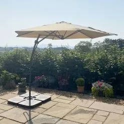 Easy Up 2.7m Cantilever Parasol - Beige -Garden Shop 822616 1 1