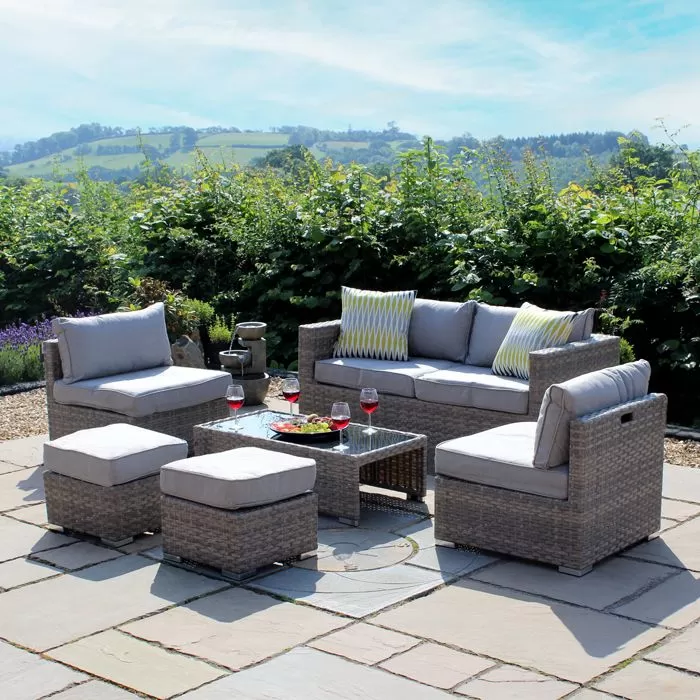 Leighton 6 Seater Garden Lounge Sofa Set 1 Leighton 6 Seater Garden Lounge Sofa Set