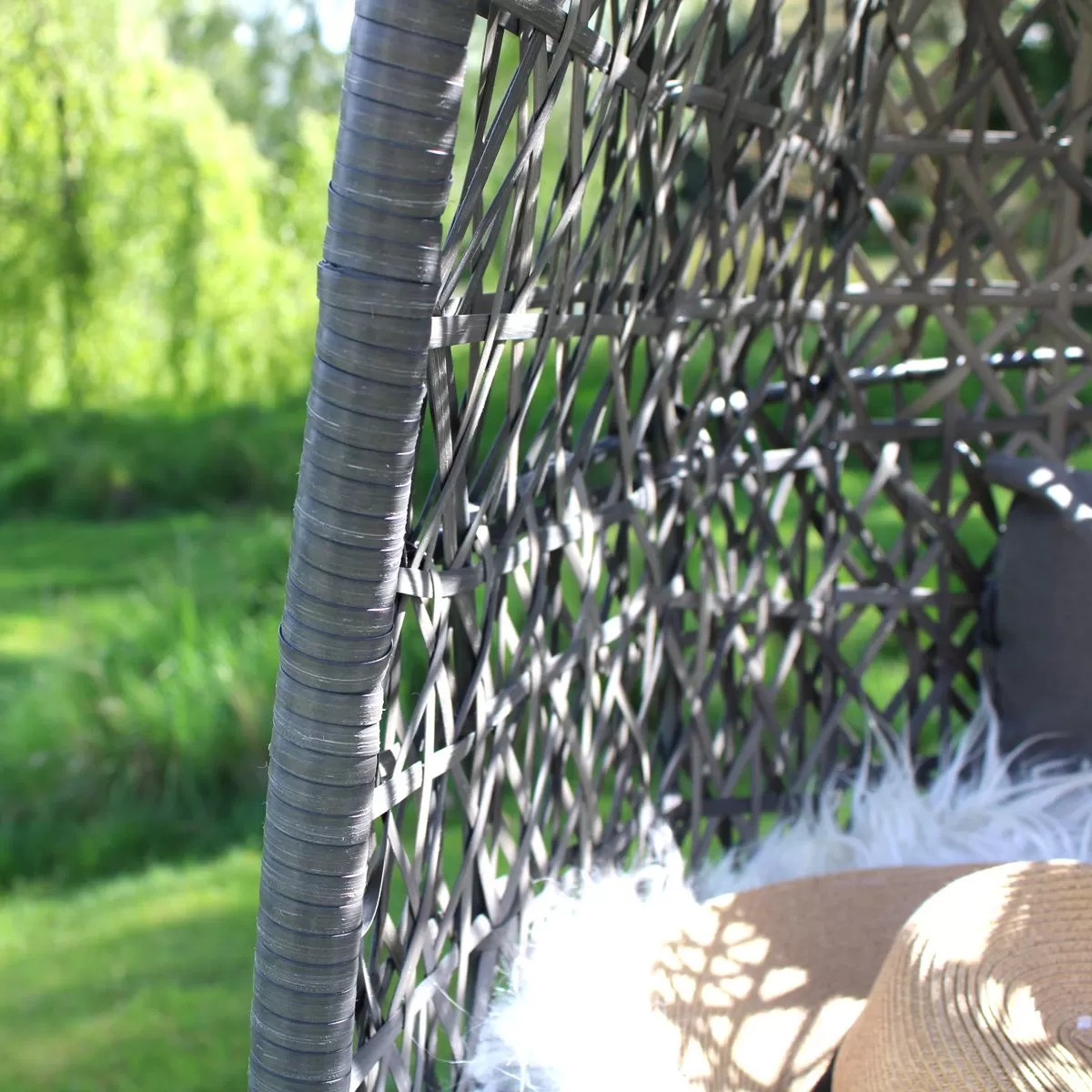 Palermo Wicker Double Standing Egg Chair – Light Grey 2 Palermo Wicker Double Standing Egg Chair – Light Grey - Image 2