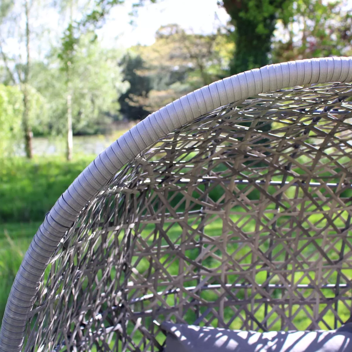 Palermo Wicker Double Standing Egg Chair – Light Grey 3 Palermo Wicker Double Standing Egg Chair – Light Grey - Image 3