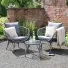 Evora Wicker 2 Seater Bistro Set - Grey