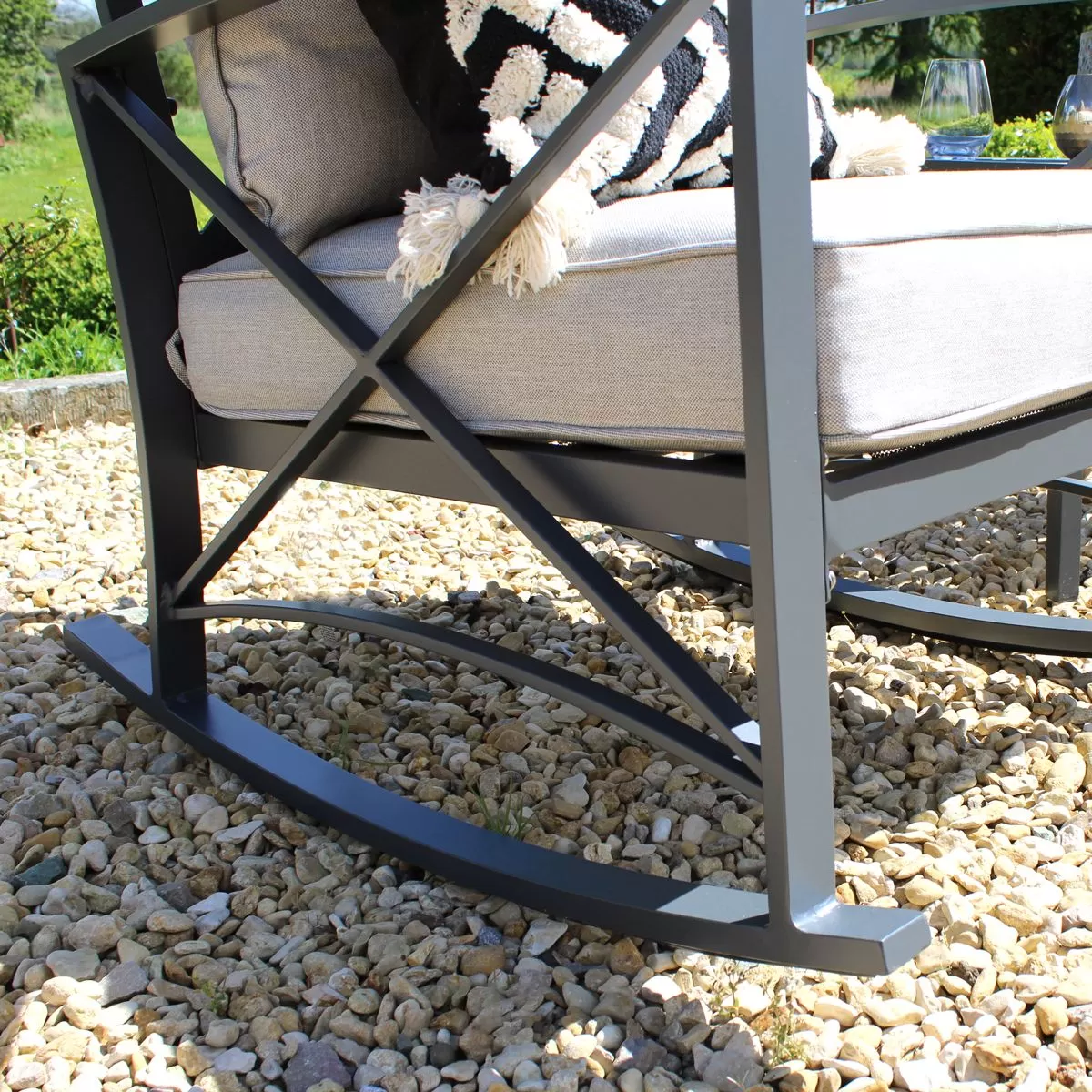 Charlotte Aluminium 2 Seater Rocking Chair Set - Anthracite 4 Charlotte Aluminium 2 Seater Rocking Chair Set - Anthracite - Image 4