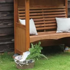 AFK Goodwood Stained Arbour - Beech Wood -Garden Shop afk goodwood stained arbour beech wood 3