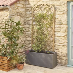 Arched Pine Trellis Panel (W)90cm X (H)180cm -Garden Shop arched pine trellis panel w 90cm x h 180cm3663602430346 03bq