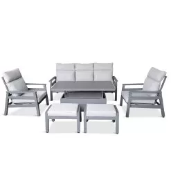 LG Outdoor Barcelona 7 Seater Lounge Set With Adjustable Table -Garden Shop barcelona lounge with adjustable table