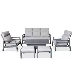 LG Outdoor Barcelona 7 Seater Lounge Set With Adjustable Table -Garden Shop barcelona lounge with adjustable table1
