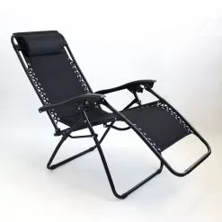 Wild Camping Padded Gravity Chair, Black - Set Of 2 -Garden Shop black 2 1