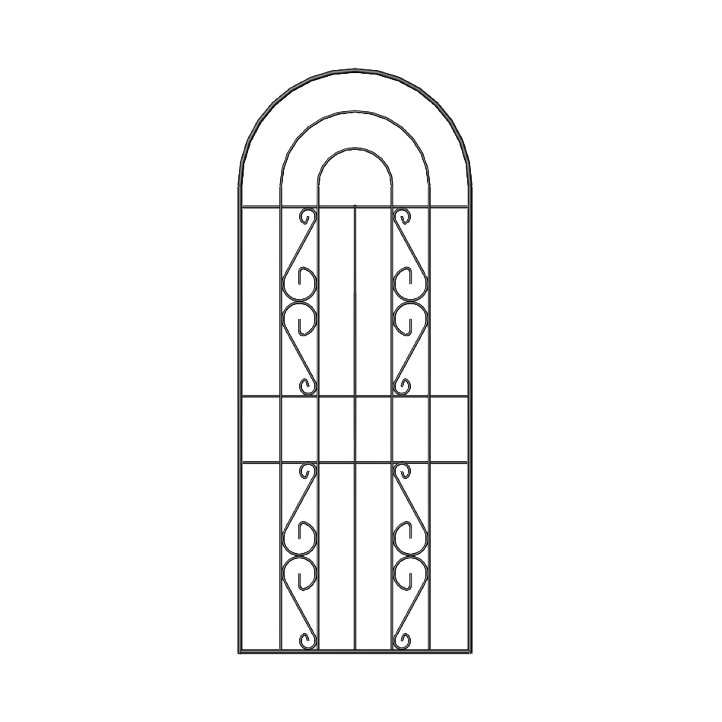 Black Arched Steel Trellis (W)60cm X (H)150cm 1 Black Arched Steel Trellis (W)60cm X (H)150cm