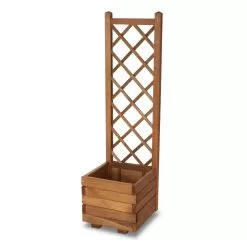 Blooma Bopha Brown Wooden Square Planter -Garden Shop blooma bopha brown wooden square planter3663602701460 02bq