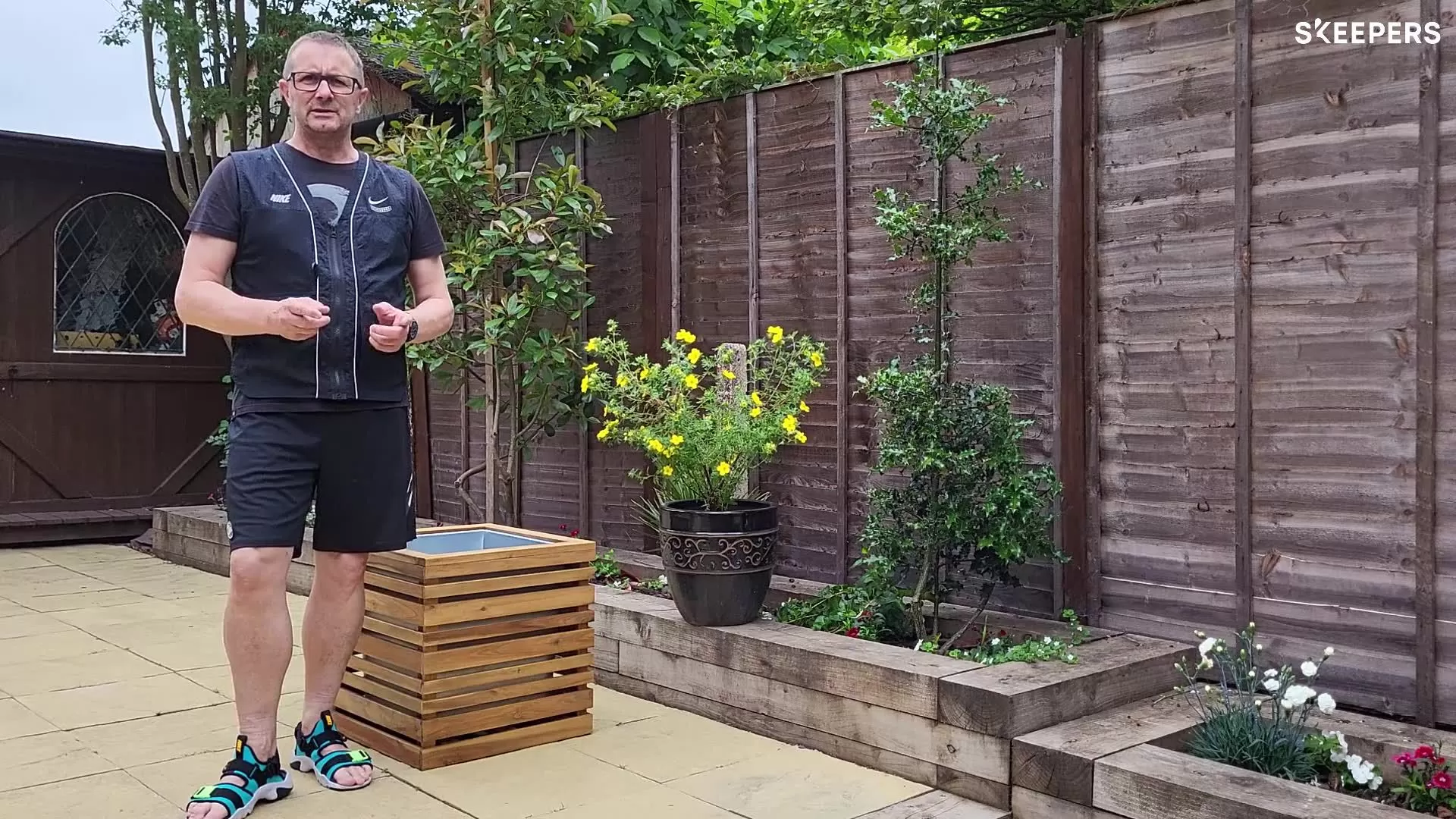 Blooma Denia Brown Wooden Square Planter 2 Blooma Denia Brown Wooden Square Planter - Image 2