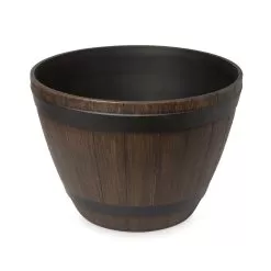 Blooma Lule Wood Effect Plastic Round Plant Pot (Dia)52cm