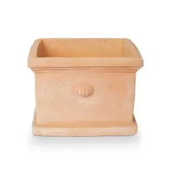 Blooma Mali White Washed Terracotta Square Plant Pot (Dia)35cm