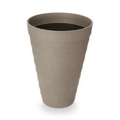 Blooma Momoka Grey Stone Effect Plastic Tall Circular Plant Pot (Dia)40cm