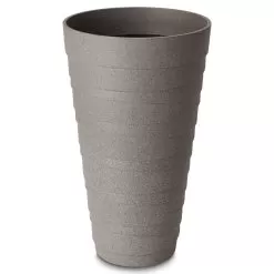 Blooma Momoka Taupe Stone Effect Plastic Circular Plant Pot (Dia)30cm