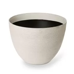 Blooma Momoka Taupe Stone Effect Plastic Circular Plant Pot (Dia)40cm