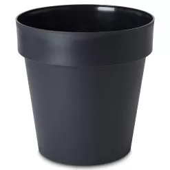 Blooma Nurgul Dark Grey Plastic Circular Plant Pot (Dia)40cm
