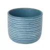 Blue Coral Clay Striped Round Plant Pot (Dia)20cm