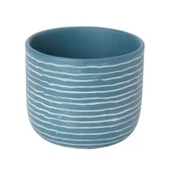 Blue Coral Clay Striped Round Plant Pot (Dia)20cm