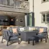 Bramblecrest Amsterdam 8 Seater Corner Lounge Set With Fire Pit