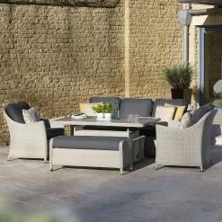 Bramblecrest Monterey 7 Seater Dining Set With Adjustable Table -Garden Shop bramblecrest monterey 7 seater lounge set 1 1