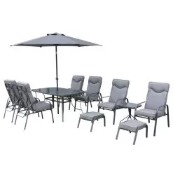 Candosa 6 Seater Dining Set With Parasol 8 Candosa 6 Seater Dining Set With Parasol -Garden Shop candosa 11 pc set 2 resized