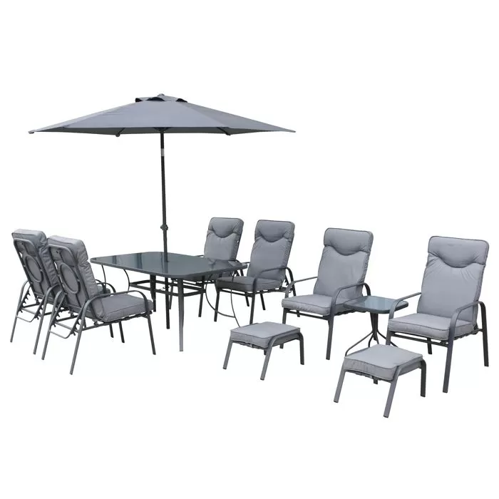 Candosa 6 Seater Dining Set With Parasol 4 Candosa 6 Seater Dining Set With Parasol - Image 4