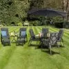 Candosa 6 Seater Dining Set With Parasol