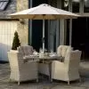 Bramblecrest Chedworth 4 Seater Round Dining Set With Parasol & Base