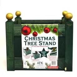 AFK Classic Wooden Christmas Tree Stand - Green -Garden Shop classic wooden christmas tree stand green 2