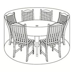 LG Outdoor 6 Seater Round Dining Set Deluxe Protective Cover -Garden Shop cover for 6 seat round 3 1