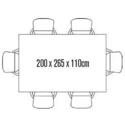 LG Outdoor 6 Seat Rectangular Dining Set Deluxe Protective Cover -Garden Shop cover for 6 seater rect 2