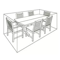 LG Outdoor 6 Seat Rectangular Dining Set Deluxe Protective Cover -Garden Shop cover for 6 seater rect 3 1