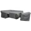 Bramblecrest Amsterdam 8 Seater Corner Lounge Set With Fire Pit Protective Covers